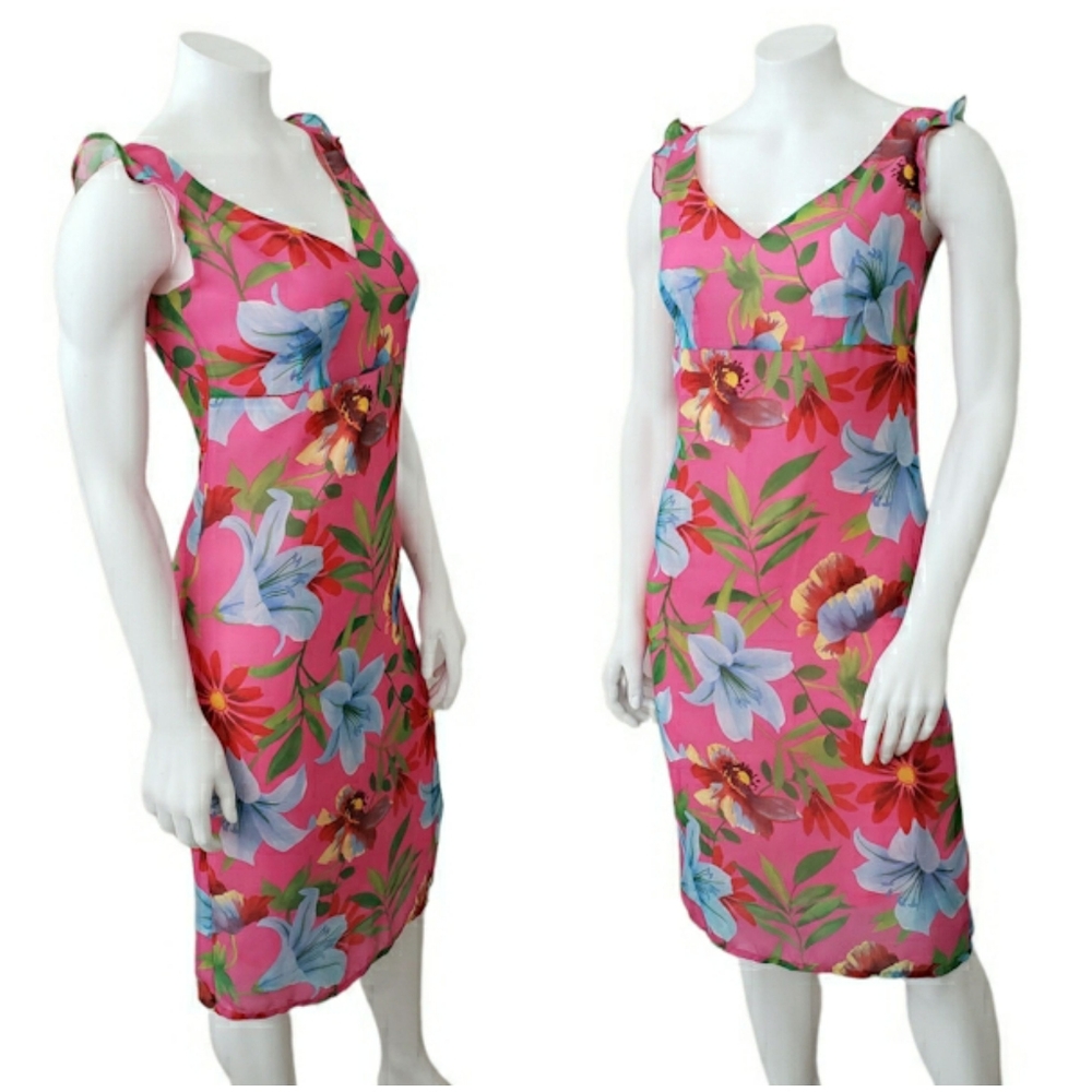 Holt Renfrew Floral Sleeveless Summer Shift Dress